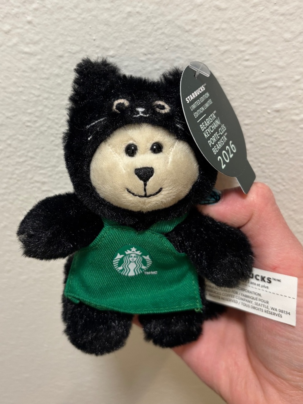 Starbucks black cat keychain